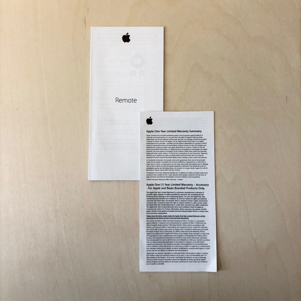 Apple Remote A1294 Silver New Open Box Aluminum Controller 2nd/3rd Gen Apple TV
